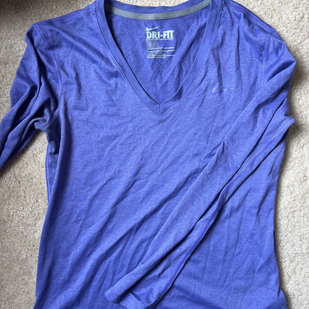 Nike Women's Long Sleeve Dri-FIT Top - Purple
